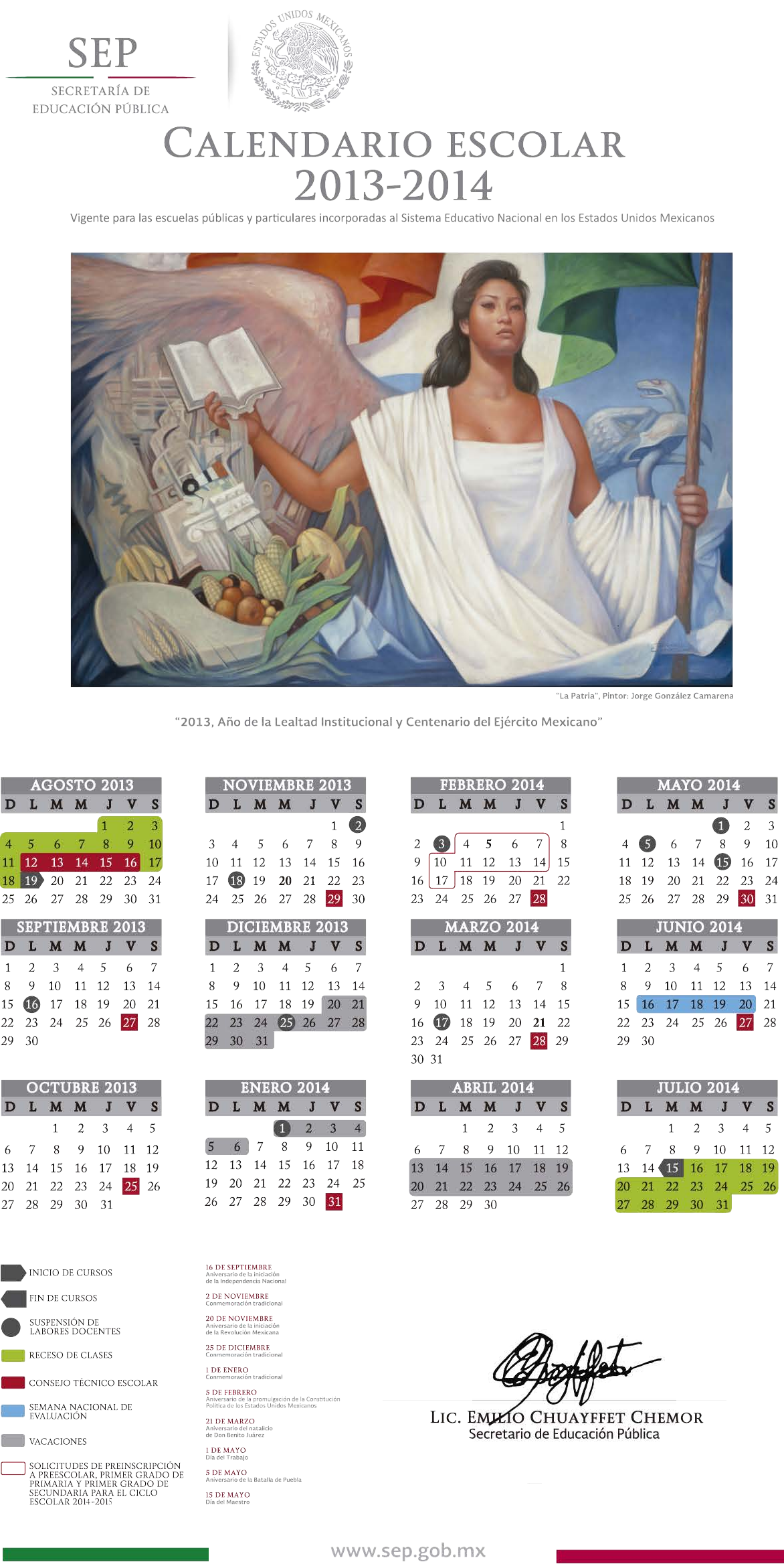 Calendario SEP 2013 - 2014