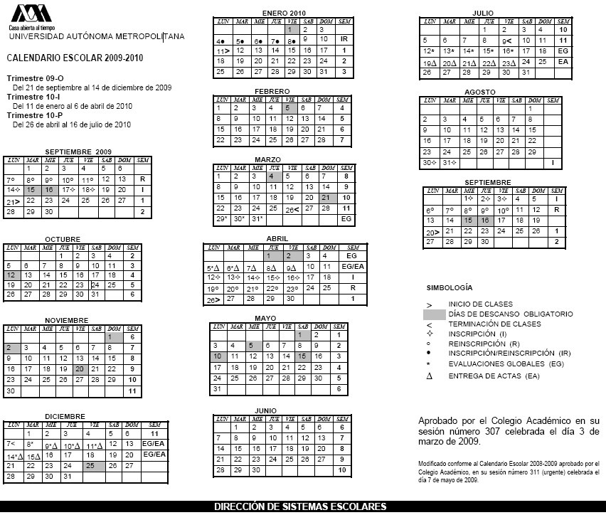 Calendario UAM