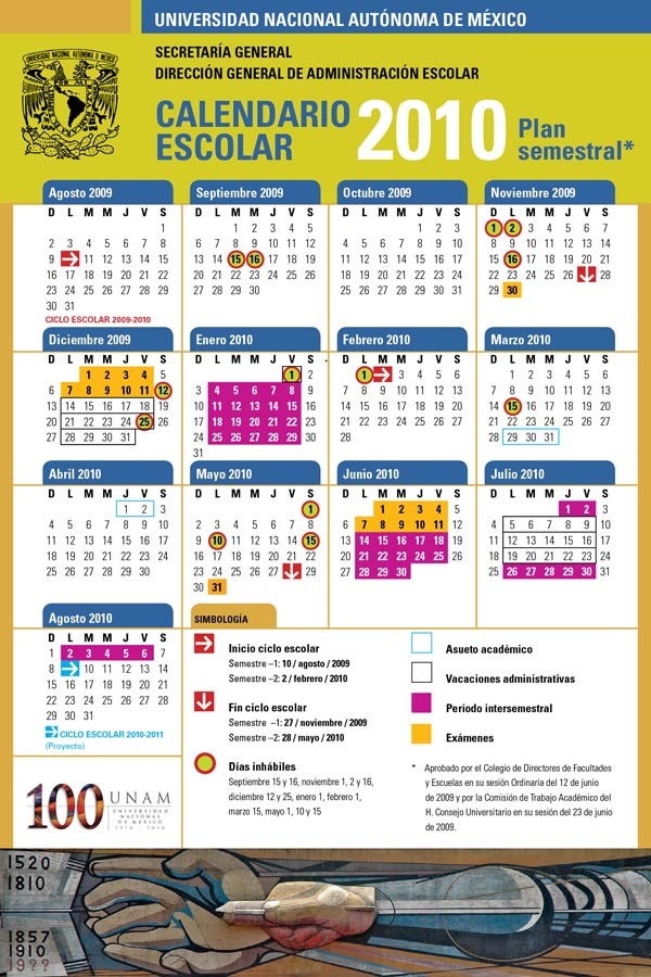 Calendario Semestral UNAM