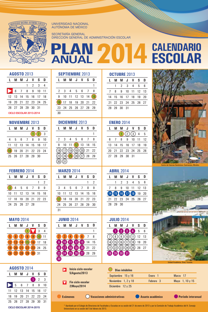 Calendario UNAM Anual