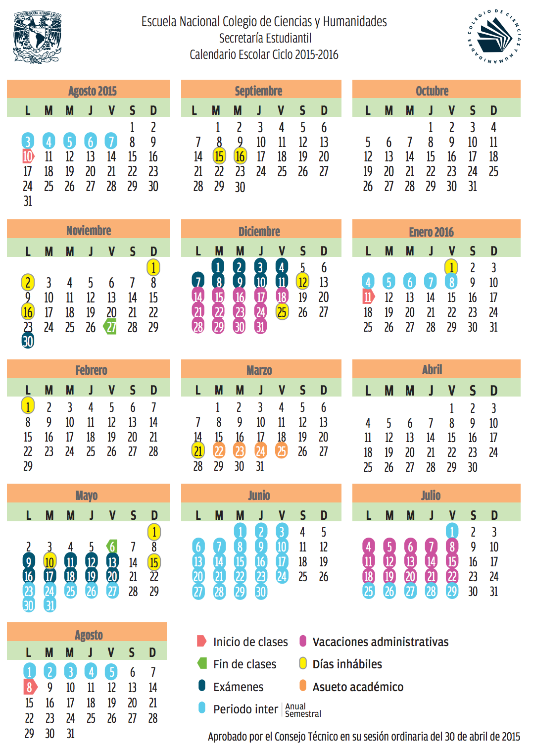 Calendario CCH