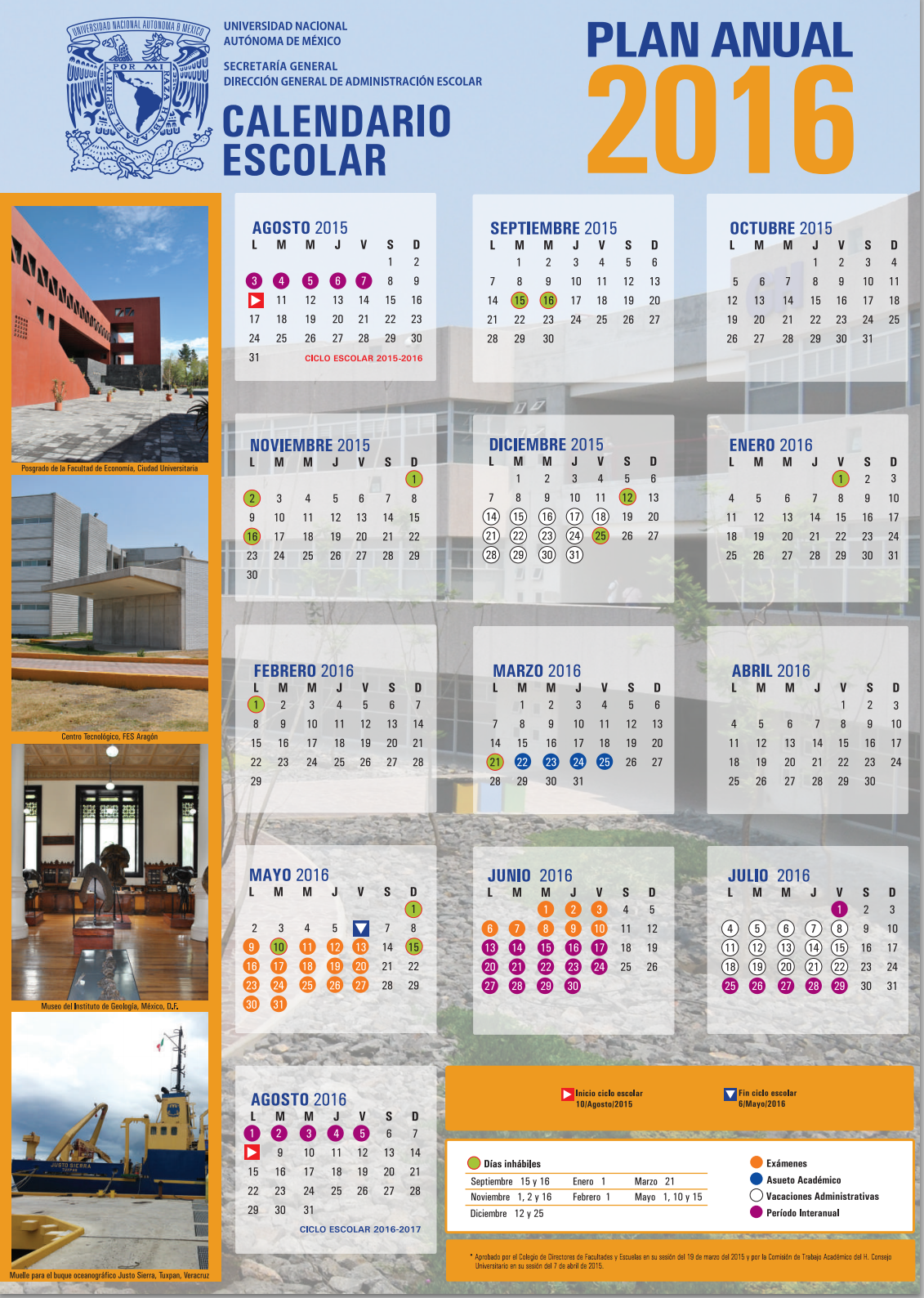 Calendario UNAM Anual