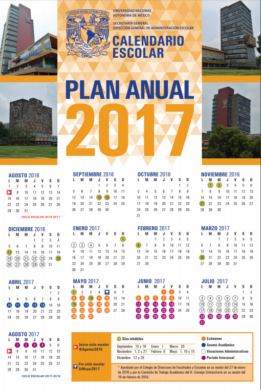 Calendario UNAM Anual