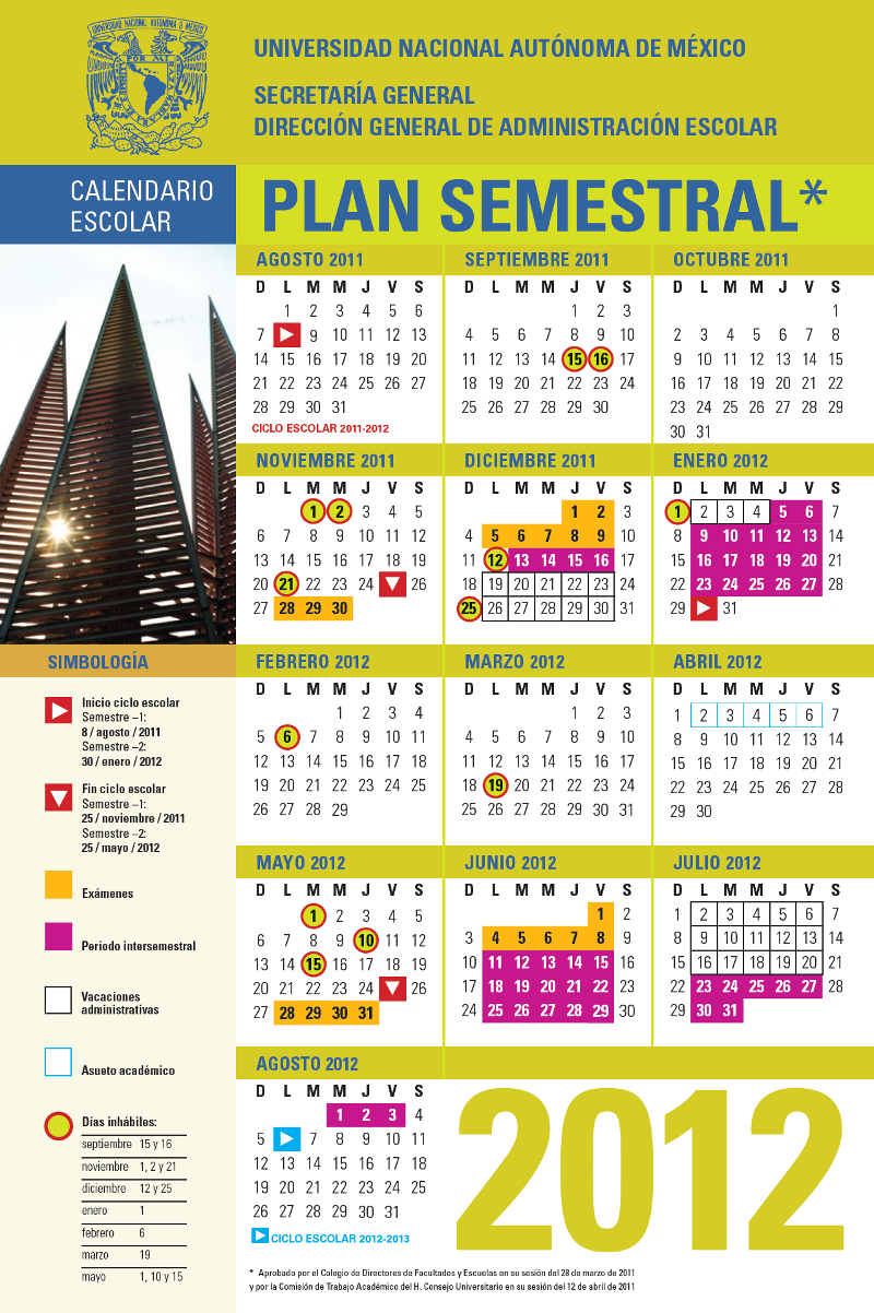 Calendario Semestral UNAM