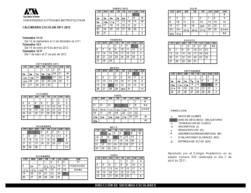 Calendario UAM