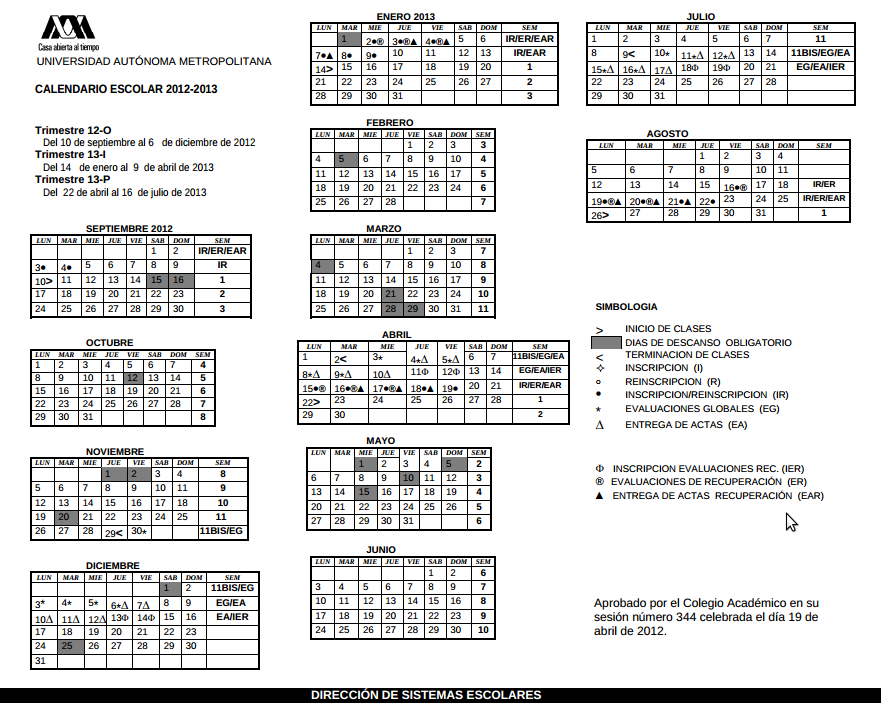 Calendario UAM