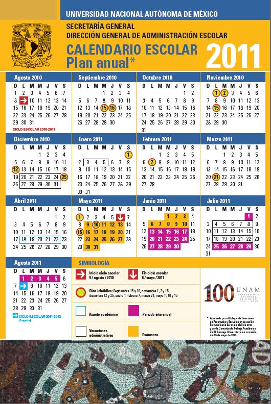 Calendario UNAM Anual